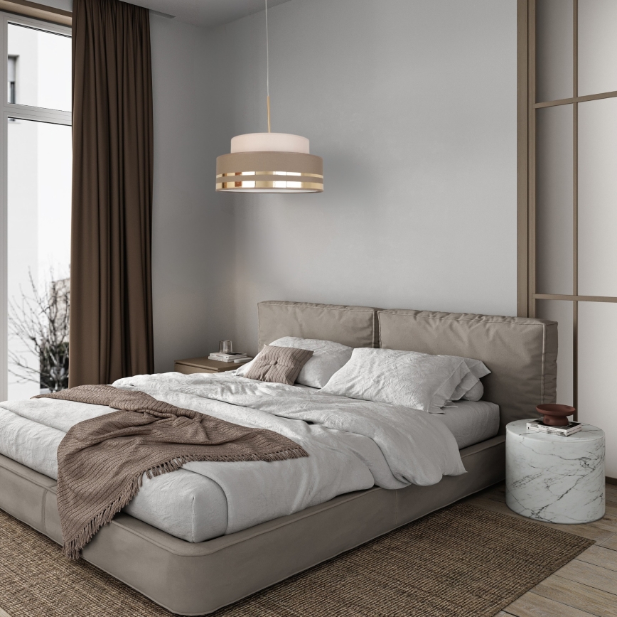 Pakabinamas sietynas TAMI 1xE27/60W/230V diametras 40 cm smėlio spalva/ruda/auksas