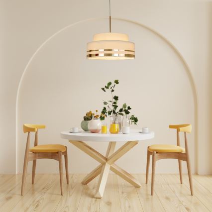 Pakabinamas sietynas TAMI 1xE27/60W/230V smėlio spalva/auksas