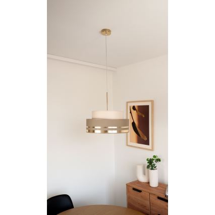 Pakabinamas sietynas TAMI 1xE27/60W/230V smėlio spalva/ruda/auksas