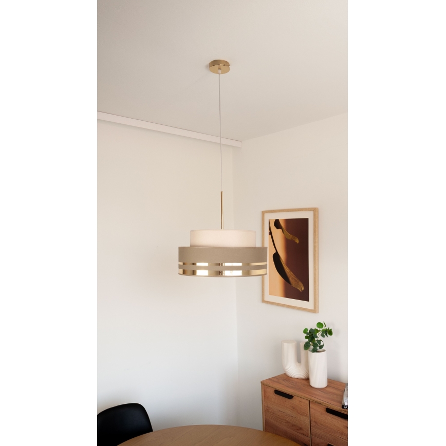 Pakabinamas sietynas TAMI 1xE27/60W/230V smėlio spalva/ruda/auksas