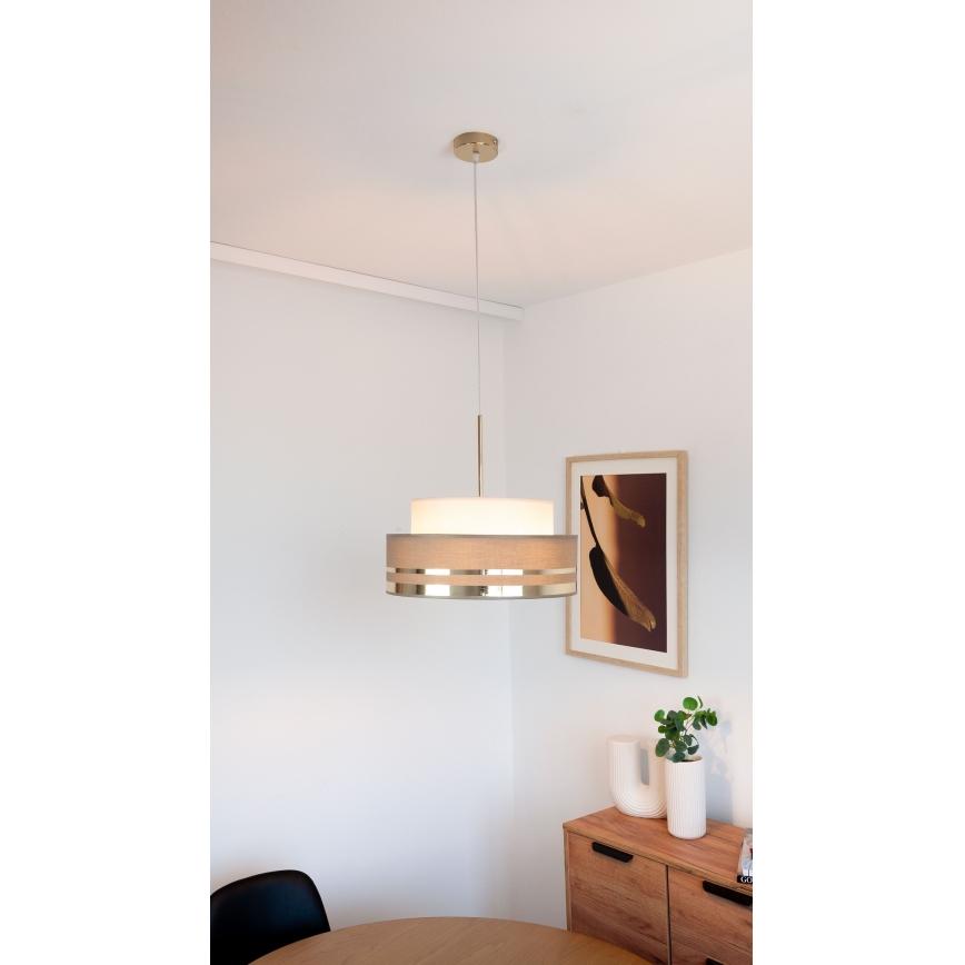 Pakabinamas sietynas TAMI 1xE27/60W/230V smėlio spalva/ruda/auksas
