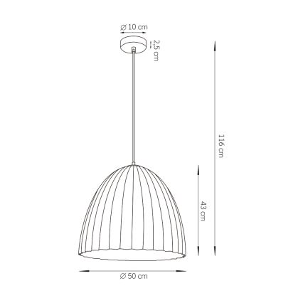 Pakabinamas sietynas TELMA 1xE27/60W/230V diametras 50 cm juoda/auksas