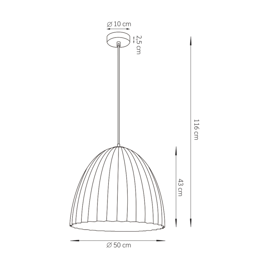 Pakabinamas sietynas TELMA 1xE27/60W/230V diametras 50 cm ruda/auksas