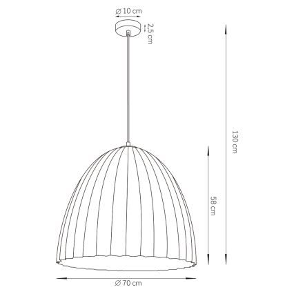 Pakabinamas sietynas TELMA 1xE27/60W/230V diametras 70 cm juoda/auksas