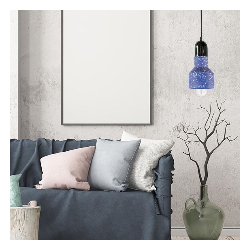 Pakabinamas sietynas TERRAZZO 1xE27/60W/230V diametras 12 cm mėlyna