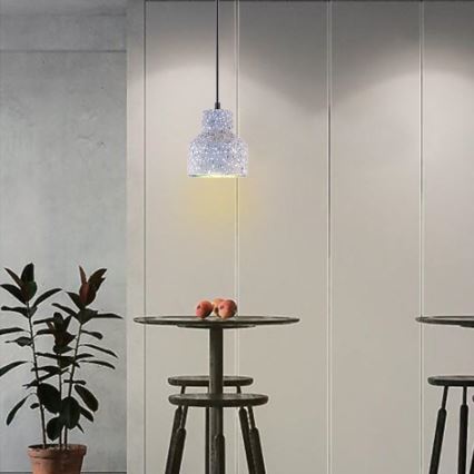 Pakabinamas sietynas TERRAZZO 1xE27/60W/230V diametras 12 cm pilka