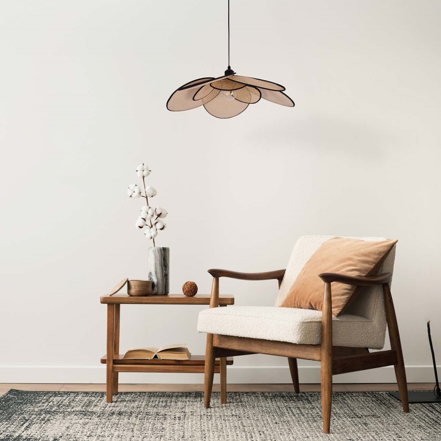 Pakabinamas sietynas TOBAGO 1xE27/20W/230V diametras 60 cm smėlio spalva