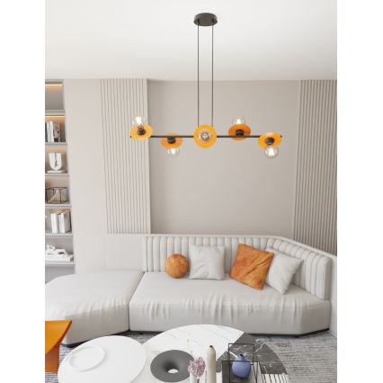 Pakabinamas sietynas TOKEN 6xE27/15W/230V oranžinė