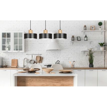 Pakabinamas sietynas TORIN 3xE27/15W/230V juoda