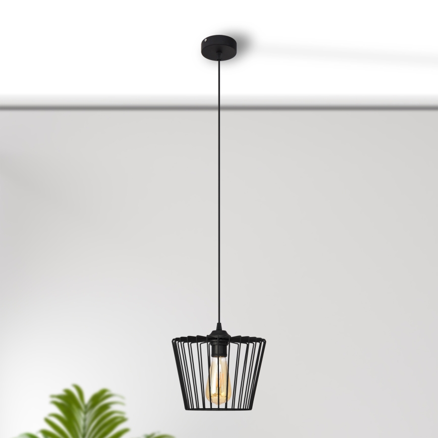 Pakabinamas sietynas TORRI 1xE27/15W/230V diametras 23 cm juoda
