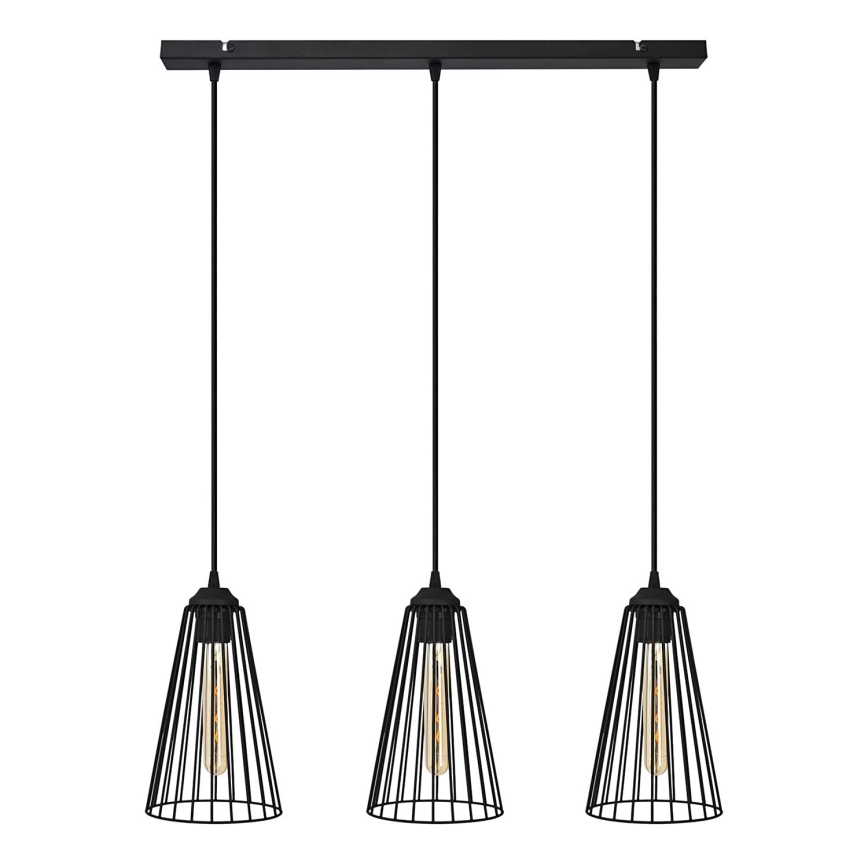 Pakabinamas sietynas TORRI 3xE27/15W/230V juoda
