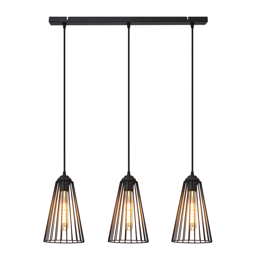 Pakabinamas sietynas TORRI 3xE27/15W/230V juoda