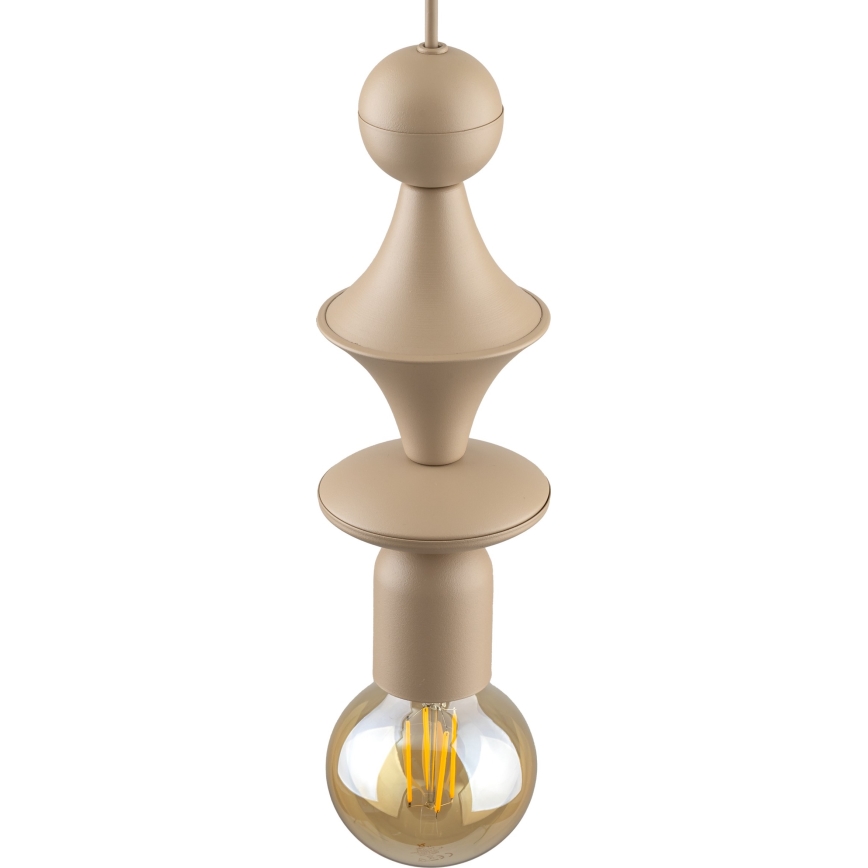 Pakabinamas sietynas TOWER 1xE27/15W/230V smėlio spalva