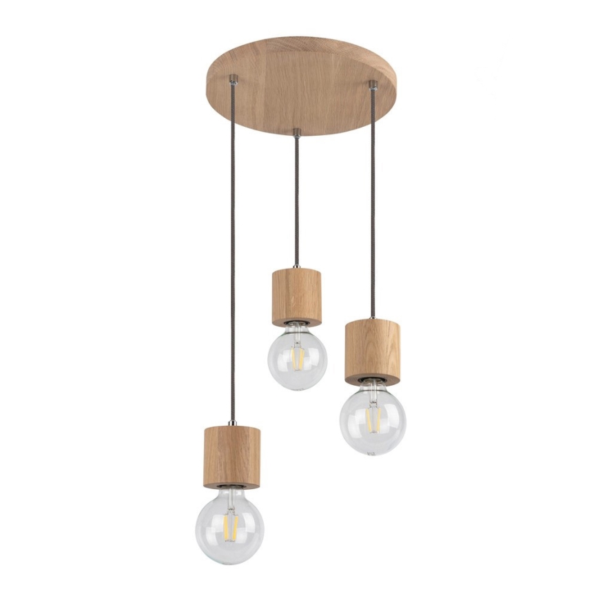 Pakabinamas sietynas TRONGO 3xE27/60W/230V ąžuolas