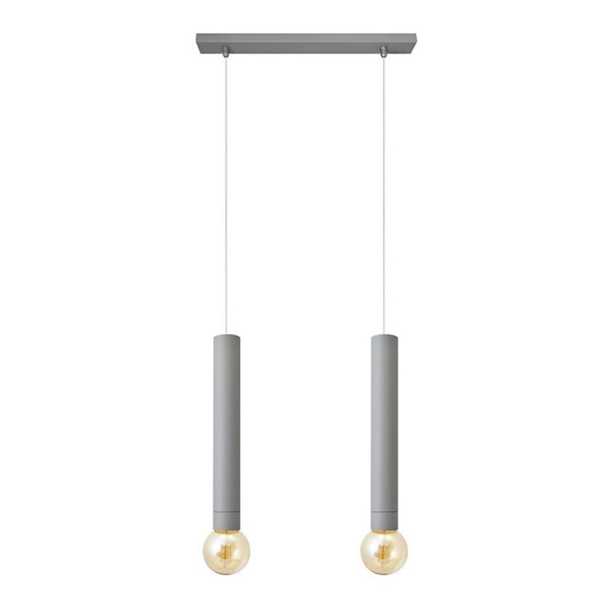 Pakabinamas sietynas TUBA 2xE27/15W/230V pilkas
