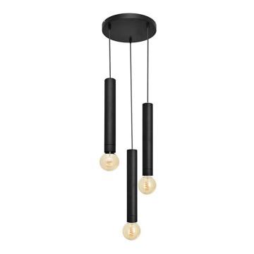 Pakabinamas sietynas TUBA 3xE27/15W/230V juodas
