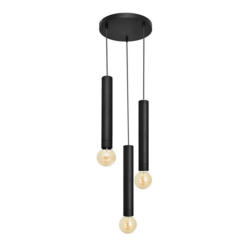 Pakabinamas sietynas TUBA 3xE27/15W/230V juodas