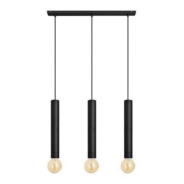Pakabinamas sietynas TUBA 3xE27/15W/230V juodas