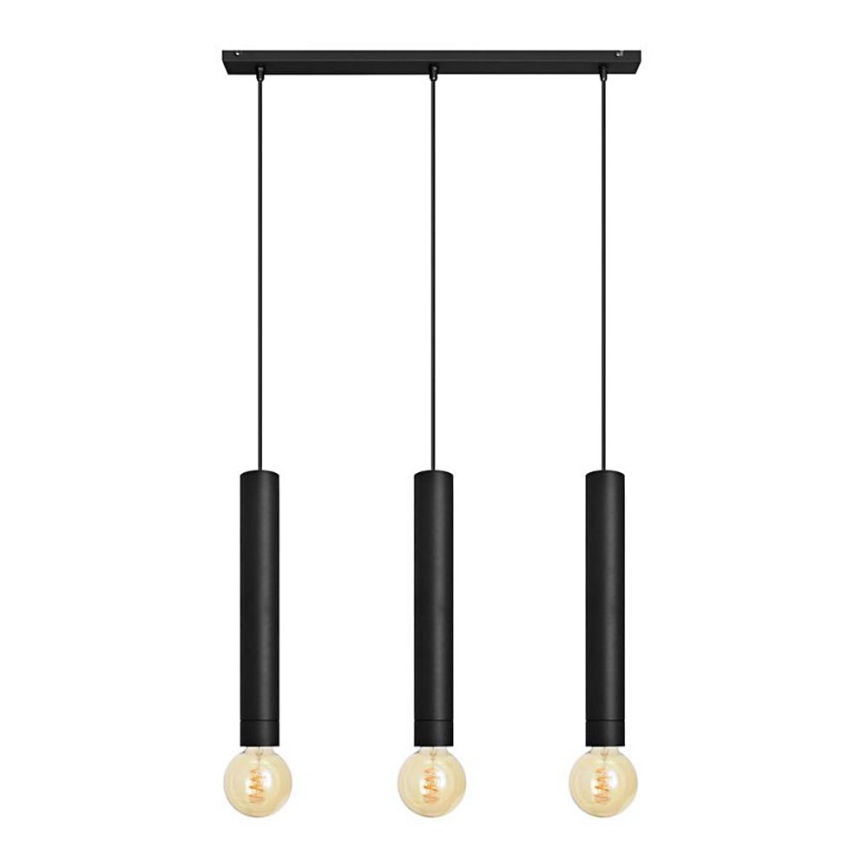 Pakabinamas sietynas TUBA 3xE27/15W/230V juodas