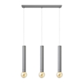 Pakabinamas sietynas TUBA 3xE27/15W/230V pilkas