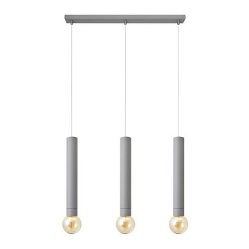 Pakabinamas sietynas TUBA 3xE27/15W/230V pilkas