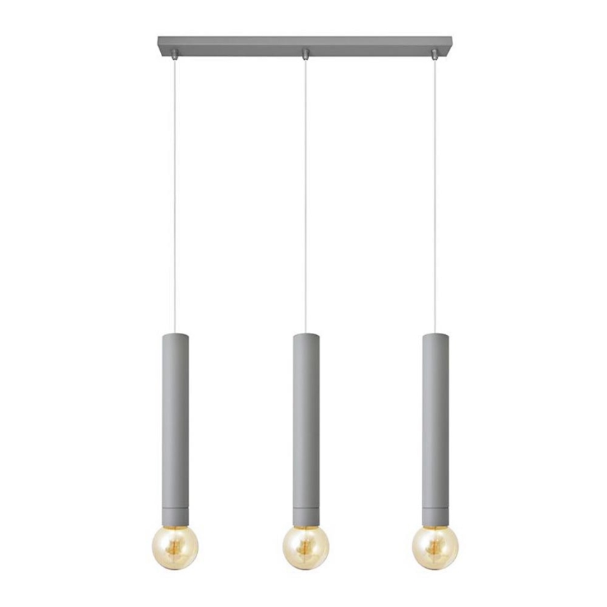 Pakabinamas sietynas TUBA 3xE27/15W/230V pilkas