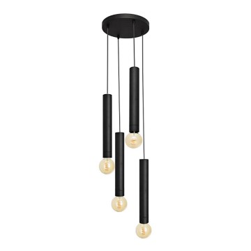 Pakabinamas sietynas TUBA 4xE27/15W/230V juodas