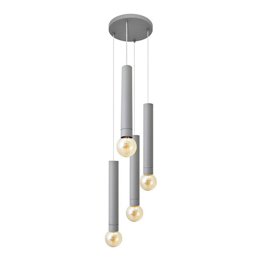 Pakabinamas sietynas TUBA 4xE27/15W/230V pilkas