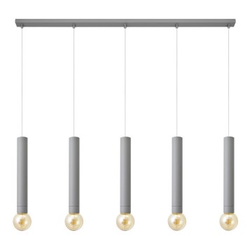 Pakabinamas sietynas TUBA 5xE27/15W/230V pilkas