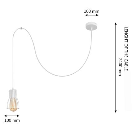 Pakabinamas sietynas TUBE LONG 1xE27/15W/230V balta