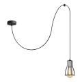 Pakabinamas sietynas TUBE LONG 1xE27/15W/230V juoda/blizgus chromas