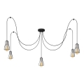 Pakabinamas sietynas TUBE LONG 5xE27/15W/230V juoda/blizgus chromas