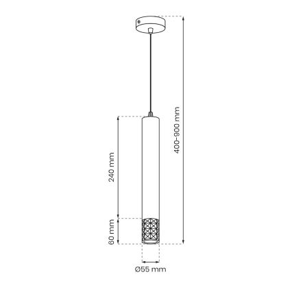 Pakabinamas sietynas TUBI 1xGU10/8W/230V auksas