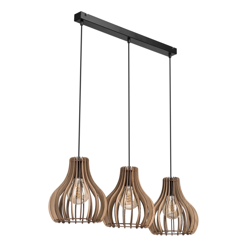 Pakabinamas sietynas TUCCI 3xE27/15W/230V ąžuolas/juoda