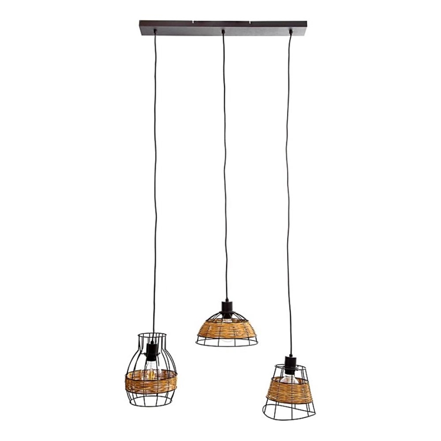 Pakabinamas sietynas TUNIS 4xE27/40W/230V juoda/ruda