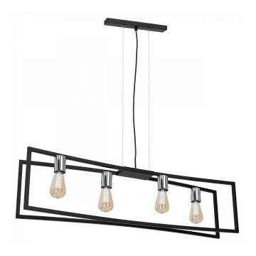 Pakabinamas sietynas TUNJA 4xE27/60W/230V juoda/blizgus chromas