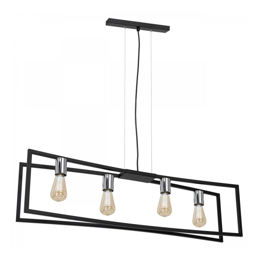 Pakabinamas sietynas TUNJA 4xE27/60W/230V juoda/blizgus chromas