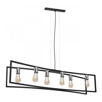 Pakabinamas sietynas TUNJA 6xE27/60W/230V juoda/blizgus chromas