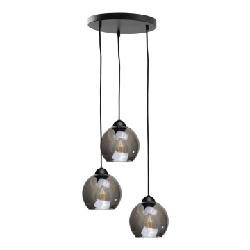 Pakabinamas sietynas UNO 3xE27/60W/230V juoda/dūminis