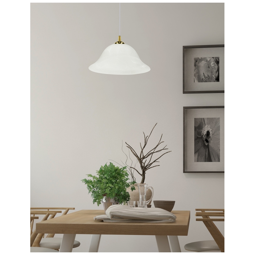 Pakabinamas sietynas VERA 1xE27/60W/230V auksas/balta