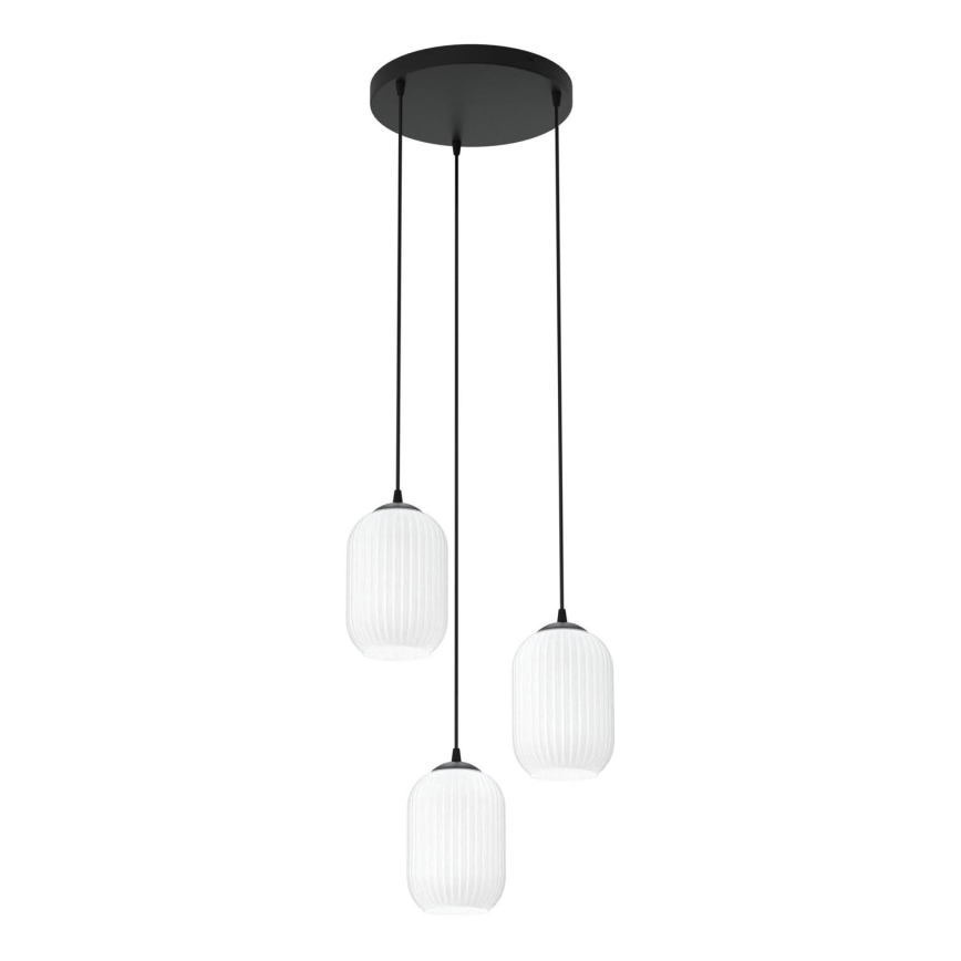 Pakabinamas sietynas VERDI 3xE27/15W/230V diametras 30 cm juoda/balta