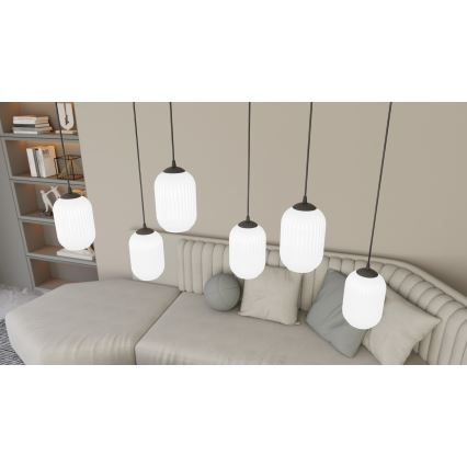 Pakabinamas sietynas VERDI 3xE27/15W/230V juoda/balta