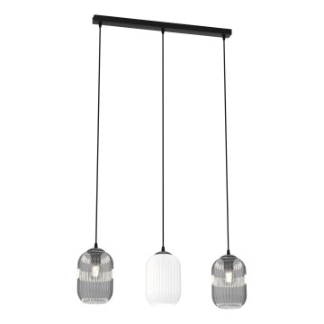 Pakabinamas sietynas VERDI 3xE27/15W/230V juoda/pilka/balta