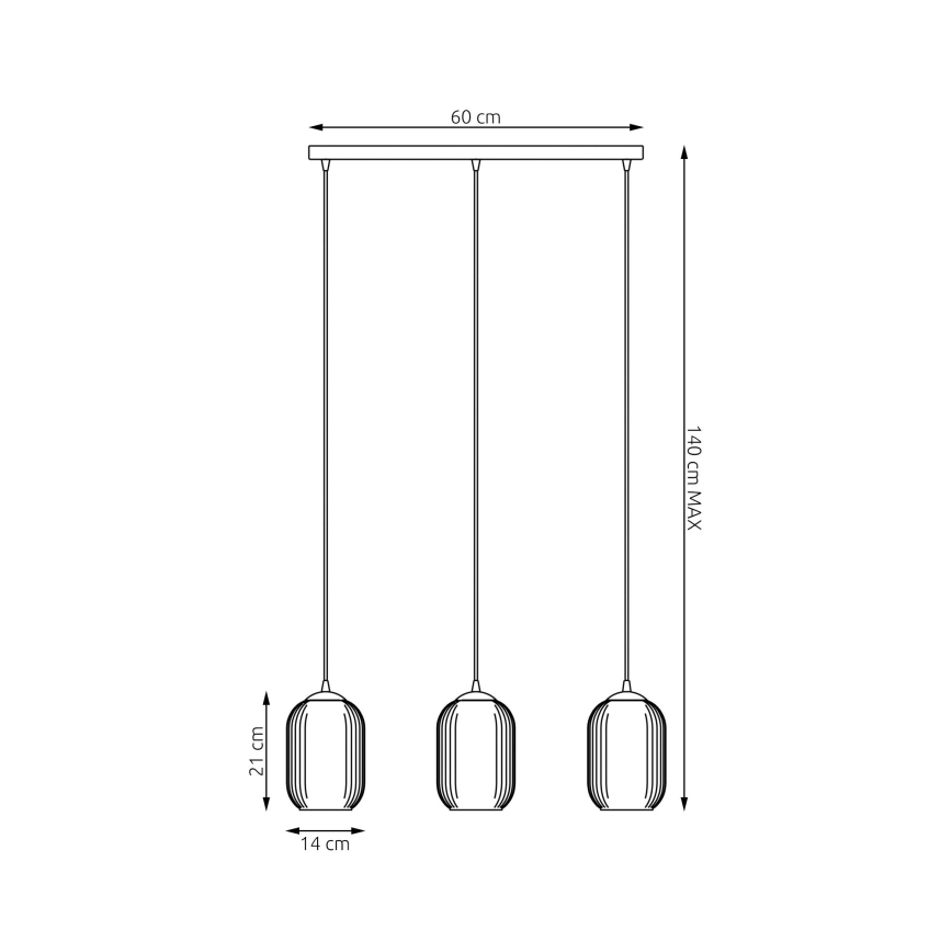 Pakabinamas sietynas VERDI 3xE27/15W/230V juoda/pilka/balta