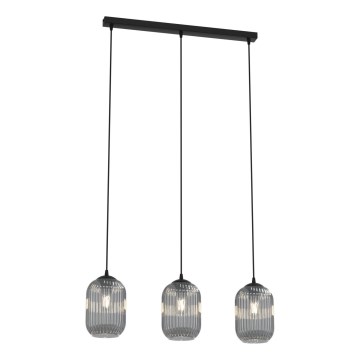 Pakabinamas sietynas VERDI 3xE27/15W/230V juoda/pilka