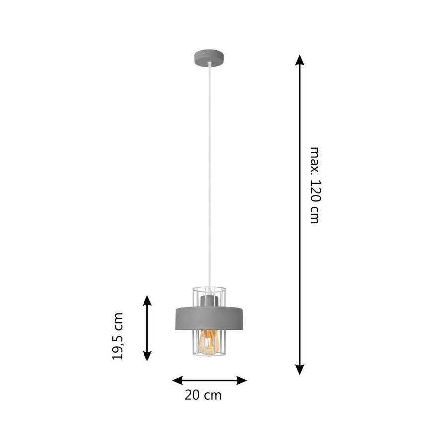 Pakabinamas sietynas VOLTA 1xE27/15W/230V pilkas