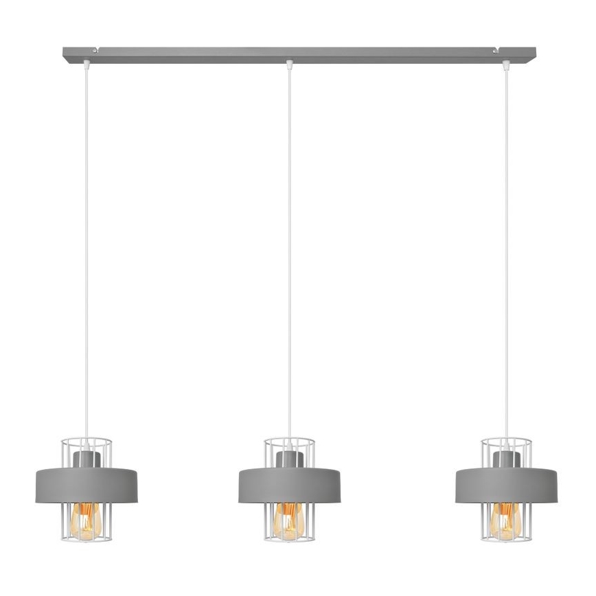 Pakabinamas sietynas VOLTA 3xE27/15W/230V pilkas