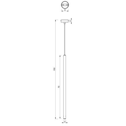 Pakabinamas sietynas YORU 1xG9/8W/230V 70 cm juodas