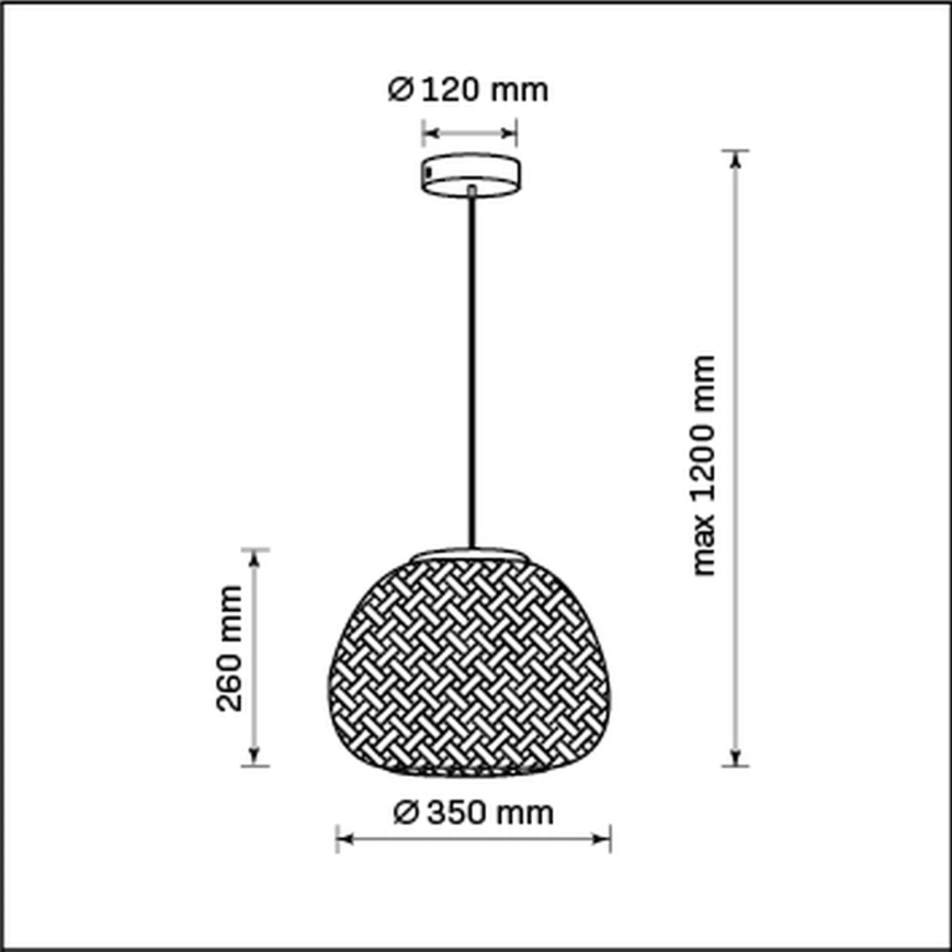 Pakabinamas sietynas ZANZIBAR 1xE27/20W/230V diametras 35 cm bambukas