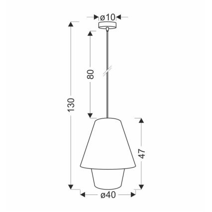 Pakabinamas šviestuvas AFRICA 1xE27/40W/230V 40 cm rudas/kremas